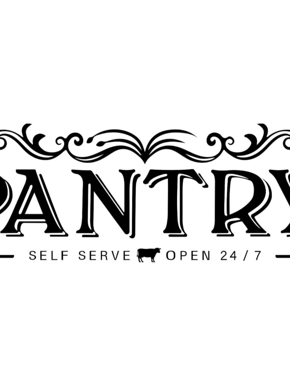 Pantry Sign Stickers Self Serve Pantry Door Declas Vinly Letter Sticker Open 24/
